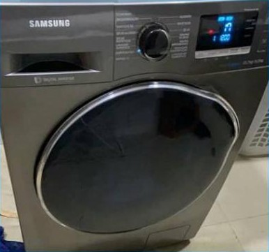 Lava e seca Samsung na bancada, antes de abrir